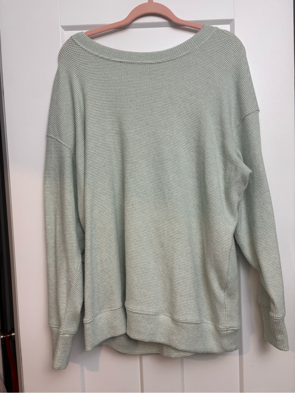 Maurices Light Mint Waffle Knit Long Sleeve Top